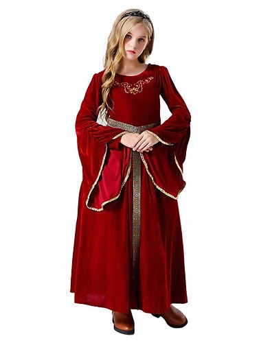  Retro Vintage Mittelalterlich Renaissance Kleid Cosplay Kostüm Abschlussballkleider Ren Faire Trompetenärmel Wikinger Dame Outlander Mädchen Keltisch königlich Halloween Karneval Maskerade Halloween