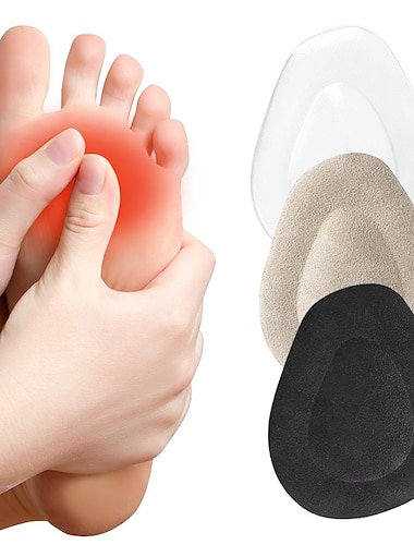  Gel inlegzolen voor verlichting van voetpijn voor vrouwen en mannen – zachte, gevoerde ondersteuning voor pijn in de middenvoet, voetboog en hiel – ideaal voor dagelijks gebruik, werkschoenen en comfortabele schoenen