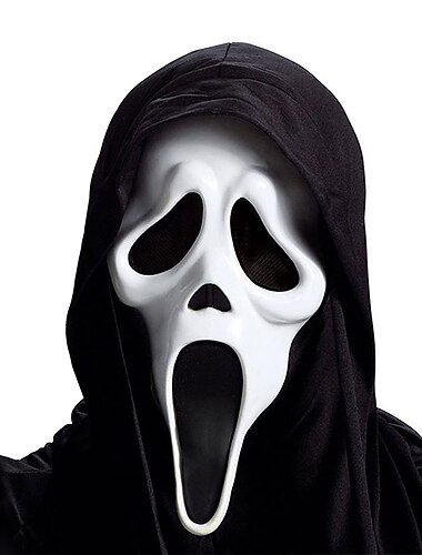  Schrei Tod Geistergesicht Cosplay Kostüm Maske Kinder Erwachsene Herren Damen Jungen Grusel Gruseliges Kostüm Party Bühne Halloween Karneval Einfaches Karnevalskostüm
