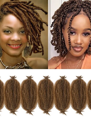  Marley-Haar, 10 Zoll, 7 Packungen, vorgetrenntes, federndes Afro-Twist-Haar, Marley-Twist-Flechthaar für Faux-Locs, Häkelhaar, vorgeflochtenes Spring-Twist-Haar, synthetische Haarverlängerungen