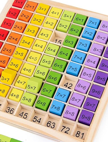  houten 9*9 tafel van vermenigvuldiging bouwstenen kinderen houten vroeg onderwijs educatief leren speelgoed leermiddelen 99 operatie tafel terug naar school