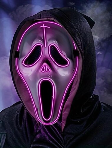  led świecąca maska krzycząca przestraszyć maska na halloween festiwal karnawał rekwizyty funky pcv dekoracyjna maska