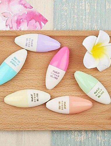  6 pz/lotto capsule evidenziatore vitamina pillola evidenziato pennarello colore penne disegno spot fodera cancelleria per ufficio materiale scolastico