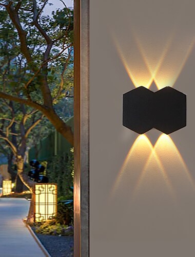  LED 屋外ウォールランプ 2 ワット 4 ワット 6 ワット 8 ワットアップ/ダウン照明屋内双頭湾曲防水 ip65 壁ランプモダンな寝室のランプ ac85-265v