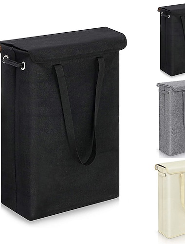  45l panier à linge mince avec couvercle main étroite main fine panier à linge sale chambre maternelle panier entier sac de rangement
