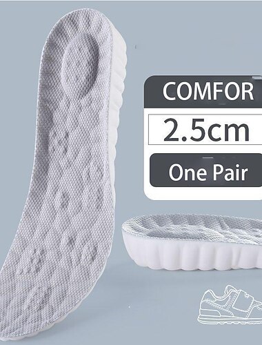  bequeme Schuheinlagen mit Höhenverstärkung – erhältlich in den Varianten 1,5 cm, 2,5 cm und 3,5 cm – weich dämpfende Einlegesohlen für Turnschuhe, Stiefel und Alltagsschuhe