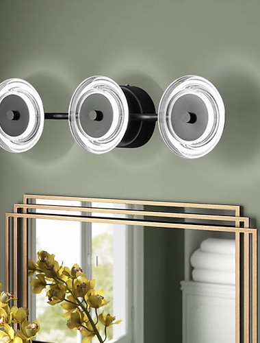  servantbelysning 1/2/3 hode ip20 innendørs vegglampe speil frontlys jern akryl svart husholdningsmote justerbar baderom anti-dugg toalettbord led speil skap lampe badelys