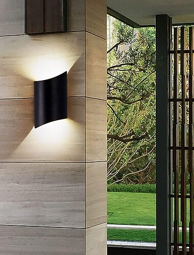  moderno applique da esterno su e giù luce impermeabile apparecchio da parete illuminazione alluminio led esterno applique per interni esterni patio portico bianco caldo 110-240v