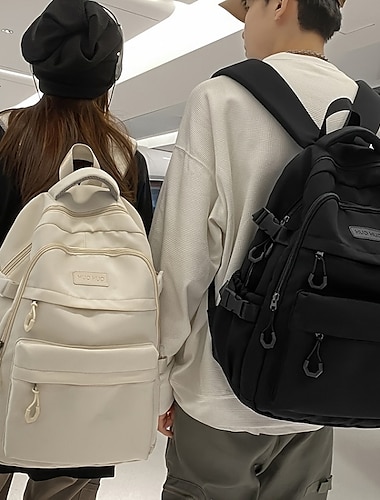  sac à dos décontracté en nylon imperméable pour l'école et les voyages - design élégant et durable, parfait pour les étudiants, la rentrée scolaire
