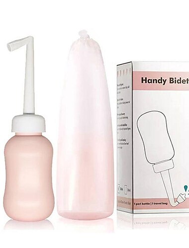  Tragbares Bidet-Sprühgerät, Eva-Flasche, 300/400/600 ml, abnehmbarer Düsenkopf mit Etui, Reise-Handgerät, große Flasche für Toilette, Badezimmer, Shattaf-Handbrause