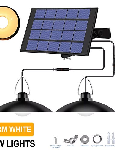  LED Außenwandleuchte Solarlampen Solar-Pendelleuchte für den Außenbereich, wasserdichte LED-Lampe, Kronleuchter, Dekorationen mit für Innenschuppen, Scheunenraum