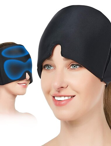  alivio del dolor de cabeza sombrero de hielo gel flexible gorra de compresa fría para calmar el dolor presión de los senos paranasales tensión calmante físico enfriamiento comprimido envoltura para la