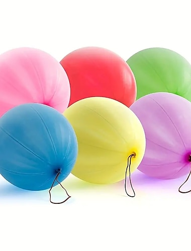  25 globos perforados para perforar globos de trabajo pesado para fiestas, globos de rebote con asa de goma, paquete de globos de goma para decoración de fiesta de cumpleaños, accesorio de fiesta,