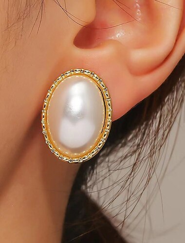  Mujer Pendientes cortos Pendients de aro Pendientes con clip Retro Gota Elegante Vintage Sencillo Dulce Perla Artificial Aretes Joyas # 1 / # 2 / # 3 Para Fiesta Calle Diario Festivos Festival 1 Par