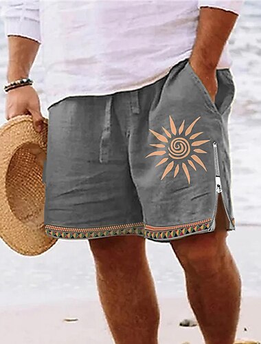  Herren Sonne Grafik-Drucke Boardshorts Badeshorts Badehose Schwimmshorts Bademode Mittlere Taillenlinie Strassenmode Hawaiianisch Designer Casual Täglich Festtage Zip Tasche Elastische Taille Designer