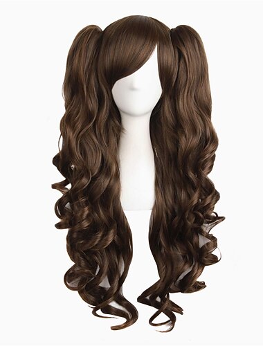  Wavy Blonde Ponytail Wig for Jean Cosplay Game Princess Golden Anime Hair Wigs with Pigtails Bangs Halloween Wigs