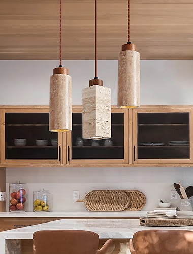  6.5 cm Conception unique Conception de l'île Lampe suspendue Pierre Finitions Peintes Moderne Style nordique 110-120V 220-240V