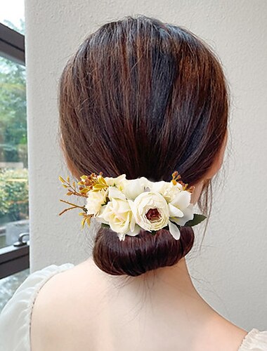  Haarkamm aus Stoff, Herbst, Hochzeit, Geburtstag, Brautprinz mit floralem Kopfschmuck
