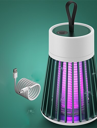  Innen- und Außen-Elektro-Mückenvernichter – Tragbare lila LED-Lichtfalle mit Saugnapf und Elektroschock für Camping und Zuhause