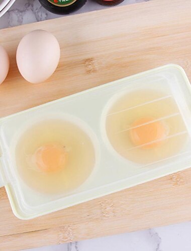  Hervidor de huevos para microondas, hervidor de huevos de huevo escalfado, lindo huevo doble, hervidor de huevos rápido, utensilios de cocina para cocinar