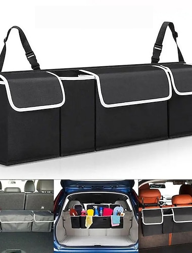  حقيبة تخزين صندوق السيارة قابلة للتعديل، حقيبة تخزين عالمية ذات سعة عالية ومتعددة الاستخدامات للمقعد الخلفي