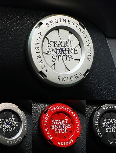  Modificación del interior del coche, botón de inicio de un botón, interruptor de encendido, cubierta protectora giratoria, decoración del anillo de inicio de la motocicleta