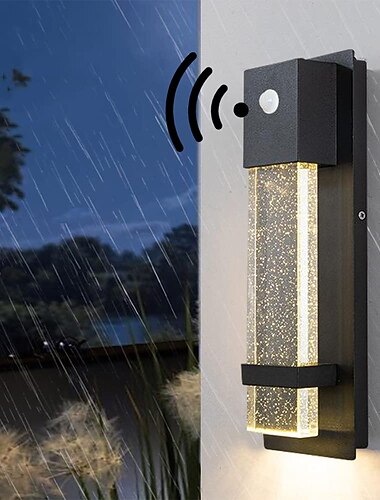  屋外クリスタルウォールランプ防水バルコニー廊下通路ヴィラランプガーデンゲートエントリーシンプルな LED センサーランプ