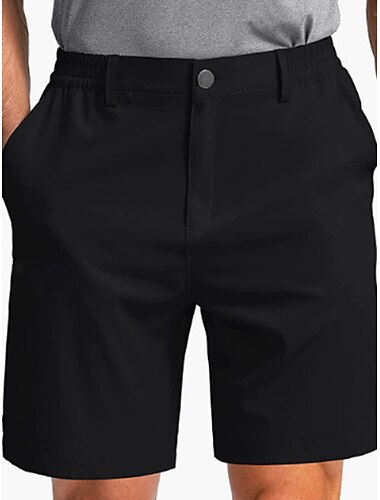  Herren Shorts Kurze Hosen Kleid-Shorts Bermudas Tasche Elastische Taille Glatt Komfort Atmungsaktiv Outdoor Täglich Ausgehen Modisch Brautkleider schlicht Schwarz Khaki