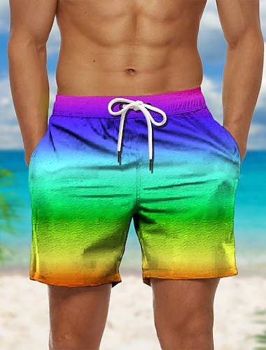  Voor heren Verloop Grafische prints Lange zwembroeken Zwemshorts Boardshorts Medium Taille Hawaii Boho Casual Dagelijks Strand Trekkoord met Mesh-voering Elastische taille Ontwerper Kleding