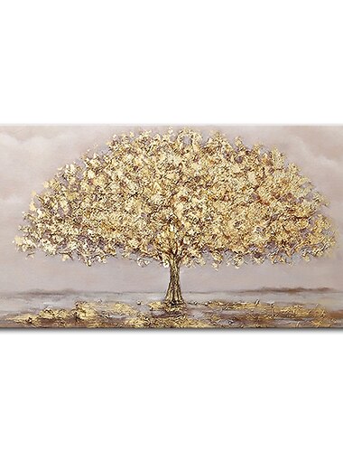  Mintura handgefertigte goldene Baum-Landschafts-Ölgemälde auf Leinwand, Wandkunst, Dekoration, moderne abstrakte Bilder für Heimdekoration, gerolltes, rahmenloses, ungedehntes Gemälde