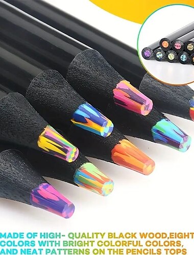  8 Farben Regenbogenstifte, Jumbo-Buntstifte für Erwachsene und Kinder, mehrfarbige Stifte für Kunst, Zeichnen, Malen, Skizzieren