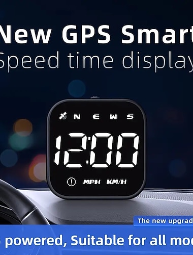  デジタル GPS スピードメーター、車の Hud ヘッドアップ ディスプレイ、デジタル速度 (mph、kph) コンパス、運転方向、疲労運転リマインダー、速度超過アラーム、トリップ メーター