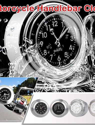  ceas/termometru cu cadran cu suport de ghidon impermeabil pentru motociclete