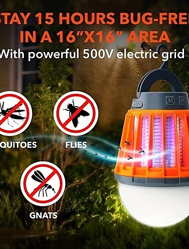  Elektronische mückenvernichtende Glühbirne beseitigt Mücken schnell, ausgestattet mit USB-Aufladung, wasserdichte IPX6-LED-Glühbirne, mückenvernichtende tragbare Mücken-Glühbirne mit 3 Lichtmodi