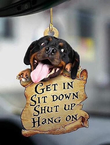  søt hund ornament nydelig akryl dyrebilhenger bildekor tosidig ornament
