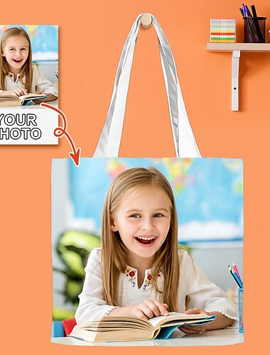  homme femme enfant sac à bandoulière sac fourre-tout en toile personnaliser oxford tissu shopping impression quotidienne grande capacité durable impression personnalisée blanc personnalisé cadeau de Saint-Valentin sur mesure