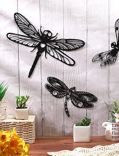  1 pieza de arte de pared de metal con libélula para decoración al aire libre escultura de pared a prueba de herrumbre ideal para jardín, hogar, granja, patio y dormitorio