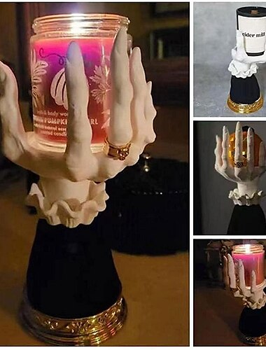  halloween kaarshouder heks hand, heks hand kaarshouder halloween palm kaarshouder, hars heks hand kandelaar halloween home party decoratief, spookhuis decor
