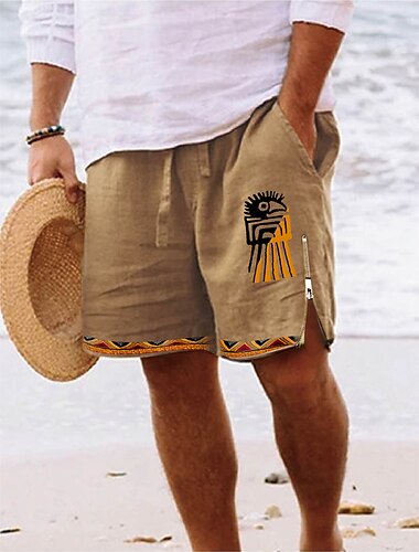  Per uomo Stampe astratte Boxer da surf Pantaloncini da mare Boxer da mare Vita normale Vintage Stile etnico Retrò vintage Informale Giornaliero Per eventi Cerniera Tasche Vita elastica progettista