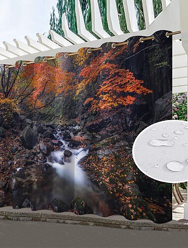  Wasserdichte Outdoor Vorhang Außenvorhänge für die Hochzeitsterrasse im Innenbereich, dicke Sichtschutz-Ösenvorhänge für Hochzeitsschlafzimmer, Wohnzimmer, Veranda, Pergola, Cabana