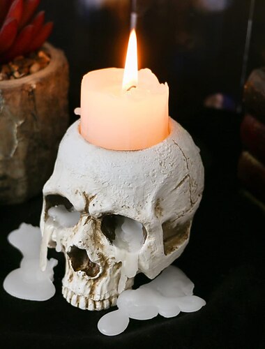  dekoracje halloweenowe czaszka świecznik gotycki łzy ludzka czaszka tealight, świecznik nowość czaszka kość świecznik halloween dom przyjęcie dekoracja stołu