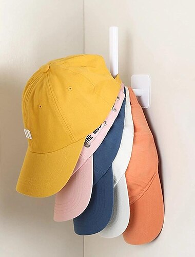  Perchero para gorras de béisbol, ganchos adhesivos para gorras, colgador de tapas de pared, organizador de tapas de almacenamiento, soporte para sombreros sin perforación para armario de puerta