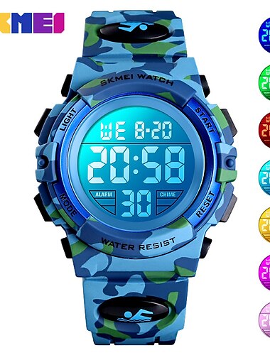  Digital Watch for Men Analog Digital Fashion Water Children LED Electronic Digital Watch Stop Watch Clock Time Kids Sport Watches 30M Waterproof Wristwatch For Boys
