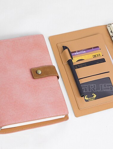  Kreatives, süßes, herausnehmbares Canvas-Leder, 6 Löcher, Spirale, lose Blätter, Notizbuch, Büroordner, Geschenkbox, 720 Grad, weiches Tagebuch, Bujo A5