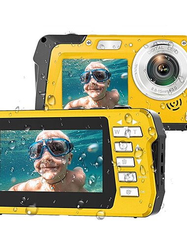  4k30fps wasserdichte Kamera 56MP Unterwasserkameras UHD-Videorecorder Selfie IPS Dual-Bildschirme (3/2) 10ft wasserdichte Digitalkamera zum Schnorcheln im Urlaub 1700mAh