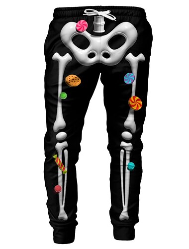  Halloween Szkielet Joggery Spodnie dresowe Anime 3D Graficzny Na Dla par Męskie Damskie Dla dorosłych Halloween Karnawał Bal maskowy Druk 3D Impreza Halloween