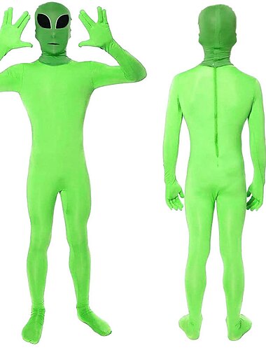  Außerirdischer Faschingskostüme Ganzkörpertrikot Zentai-Anzüge Bodysuit Kinder Erwachsene Unisex Cosplay Party Halloween Karneval Einfaches Karnevalskostüm
