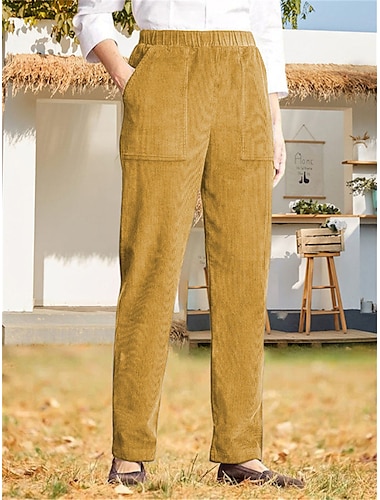  damskie chinosy spodnie sztruksowe spodnie proste kieszeń na całej długości wysoki krój wysoka elastyczność wysoka talia moda streetwear na co dzień czarny biały s m jesień&amp; zima