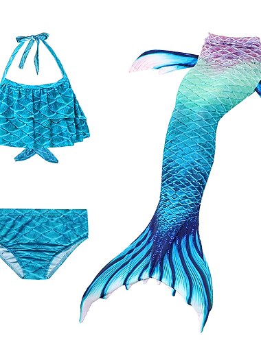  Malá mořská víla Ariel Ocasy mořské panny Plavky Bikiny Malá mořská víla Dovolená Filmové kostýmy for Dívčí Dětské Plesová maškaráda