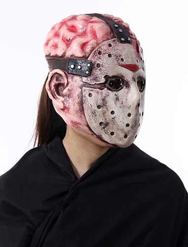  Jason Vorhees Jason Voorhees Maske Haloween Figuren Erwachsene Herren Damen Lustig Gruseliges Kostüm Halloween Karneval Einfaches Karnevalskostüm